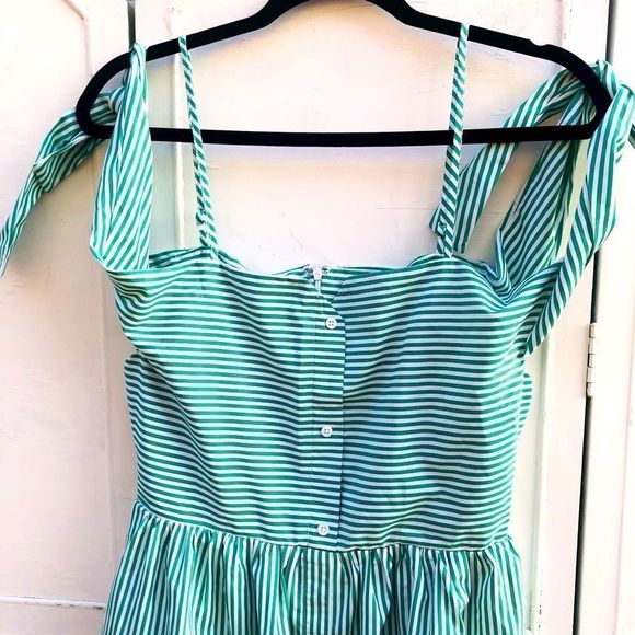 **English Factory Stripe Spaghetti Strap (Tie) Shoulder Dress - Picture 3 of 11